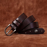 Bælte til dame i læder med dekorative detaljer – model Elanvia