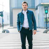 Bælte til jakkesæt i glat læder med automatisk spænde – model Selric