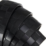 Bælterem i læder 3,5 cm uden huller med damier mønster – model Elvar
