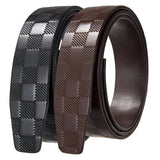 Bælterem i læder 3,5 cm uden huller med damier mønster – model Elvar