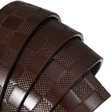 Bælterem i læder 3,5 cm uden huller med damier mønster – model Elvar