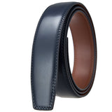 Mørkeblå / 95 cm Bælterem i læder 3,5 cm uden huller – model Velmory