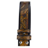 Cognac / 100 cm Bælterem i læder 3,8 cm i western-stil – model Dakoro