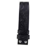 Sort / 100 cm Bælterem i læder 3,8 cm i western-stil – model Dakoro