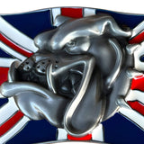 Bæltespænde med bulldog og britisk flag – model Ironpaw