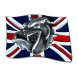 Bæltespænde med bulldog og britisk flag – model Ironpaw
