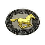 Bæltespænde med gylden hest i galop – model Goldrush