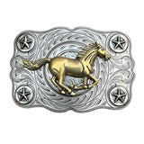Bæltespænde med hest i galop – model Silverplain