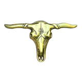 Guld Bæltespænde med longhorn-hoved i westernstil – model Hornvak