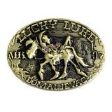 Guld Bæltespænde med Lucky Luke westernmotiv – model Quickdraw