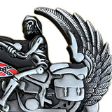 Bæltespænde med motorcykel og vinger – model Wingrave