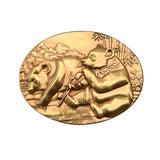 Guld Bæltespænde med pandaer – model Harmonybloom