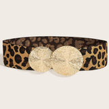 Bredt bælte til taljen med leopardlook og spænde – model Artemia