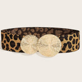Bredt bælte til taljen med leopardlook og spænde – model Artemia