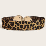 Bredt bælte til taljen med leopardlook og spænde – model Artemia