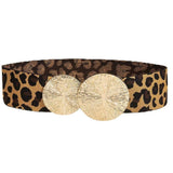 Bredt bælte til taljen med leopardlook og spænde – model Artemia