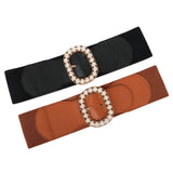 Bredt taljebælte i xxl med perlebesat spænde – model Abby
