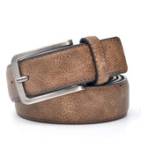 Brun / 100 cm Casual læderbælte med patineret finish – model Mikaren