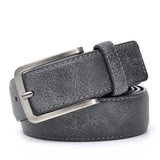 Grå / 100 cm Casual læderbælte med patineret finish – model Mikaren
