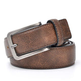 Mørkebrun / 100 cm Casual læderbælte med patineret finish – model Mikaren