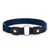 Bleu Marine / 80-150 cm (Taille Unique) Elastisk bælte uden spænde med ensfarvet design – model Selano