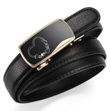 Stil 3 / 95 cm Elegant læderbælte til dame med automatisk guldspænde – model Zirela