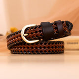 Flettet læderbælte til dame med bohemeudtryk – model Lisboa