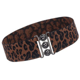 Kjolebælte med elastisk leopardprint og markeret talje – model Serina
