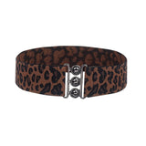 Kjolebælte med elastisk leopardprint og markeret talje – model Serina