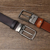 Læderbælte i casual stil med sølvfarvet spænde – model Brelon