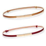 Læderbælte til kvinder med elegant lukning og guldfarvet spænde – model Paige