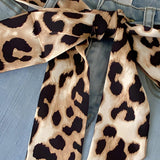 Tørklædebælte med leopardprint i vævet tekstil – model Gallina