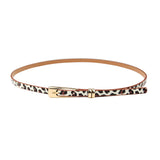 Leopard Tyndt damebælte med elegante gulddetaljer – model Finessa